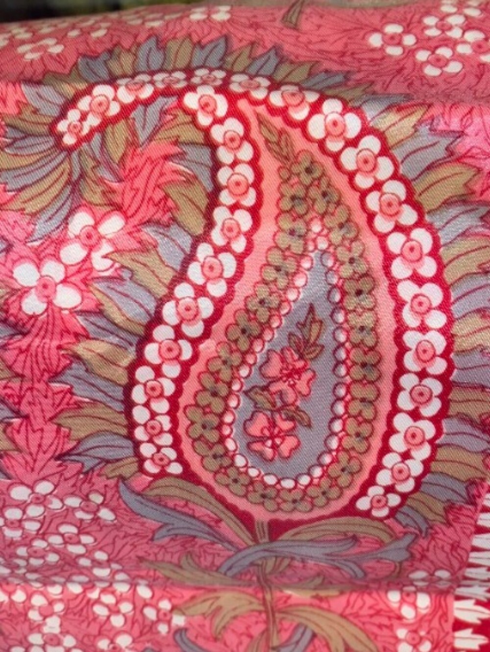 Vintage Vera Neumann Pink Paisley Acetate Scarf Made In Japan